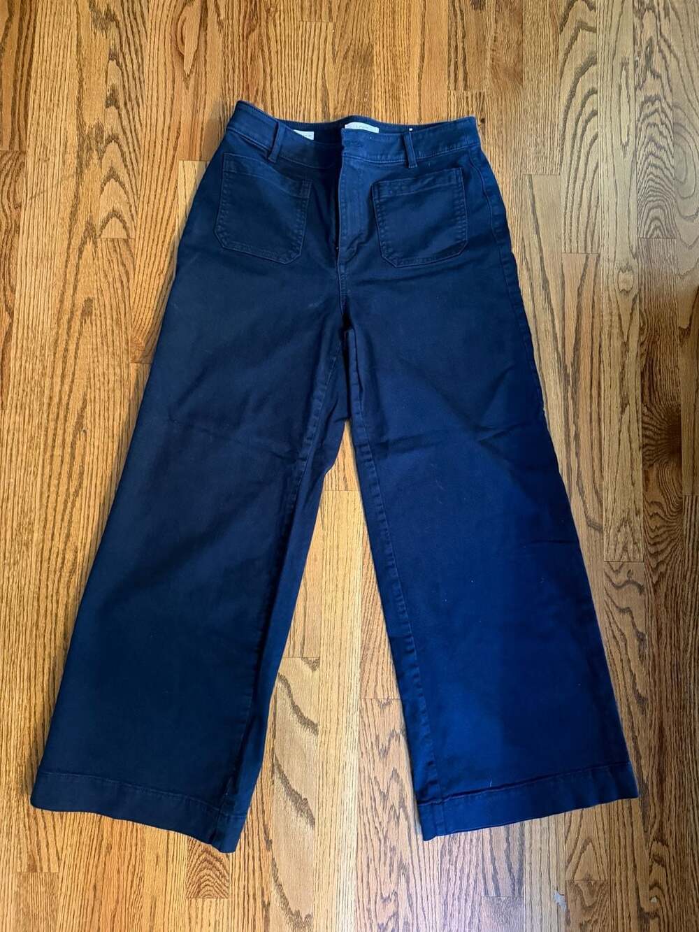 LOFT The Palmer Wide Leg Pants Navy Blue Size 8